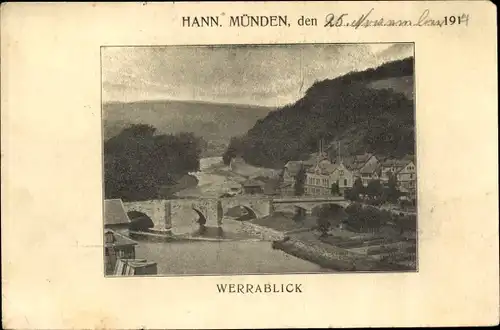Ak Hann. Münden in Niedersachsen, Blick auf die Werra