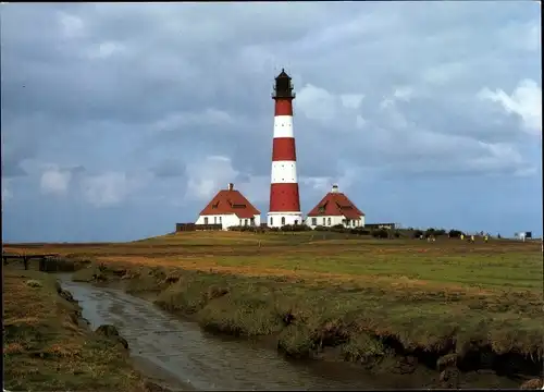 Ak Nordseebad Sankt Peter Ording, Westerhever Leuchtturm