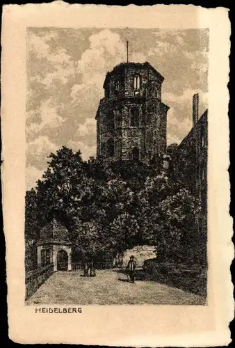 Ak Heidelberg am Neckar, Schloss, Turm