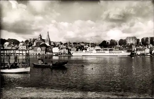 Ak Flensburg in Schleswig Holstein, MS Wappen von Hamburg im Hafen