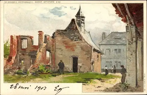 Künstler Litho Ranot, F., Waterloo Wallonien Wallonisch Brabant, La Ferme