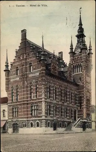 Ak Tamise Temse Temsche Ostflandern, Hotel de Ville