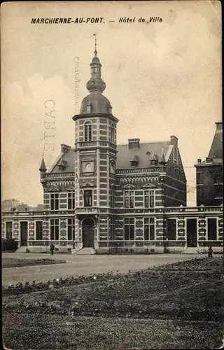 Ak Marchienne au Pont Charleroi Wallonien Hennegau, Hotel de Ville
