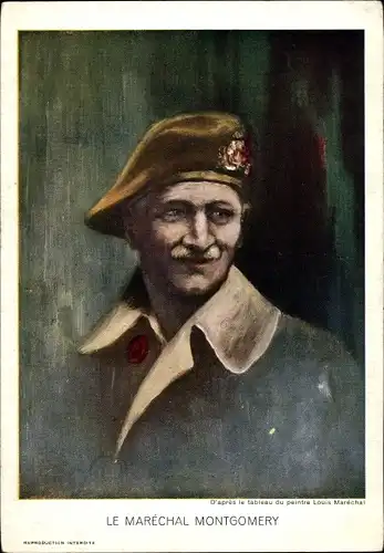 Künstler Ak Marechal, Louis, Le Maréchal Montgomery, Field Marshall Bernard Montgomery, Portrait