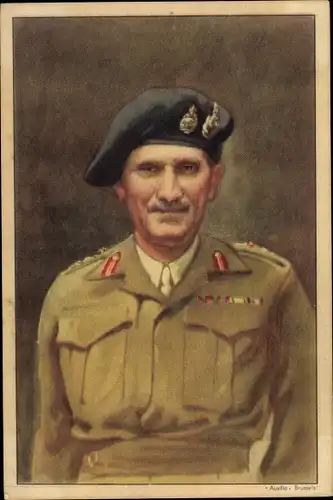 Künstler Ak Field Marshall Bernard Law Montgomery, Portrait