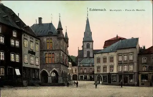 Ak Echternach Luxemburg, Marktplatz