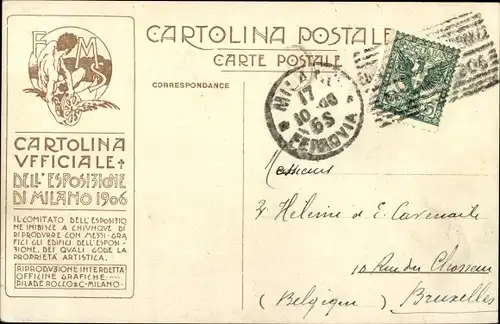 Ak Milano Mailand Lombardia, Esposzione 1906, Arte decorativa Italiana, Cartolina ufficiale