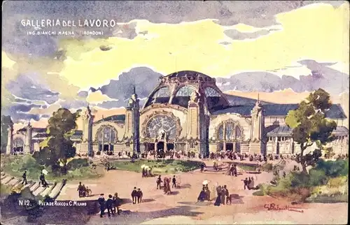 Ak Milano Mailand Lombardia, Esposzione 1906, Galleria del Lavoro, Cartolina ufficiale