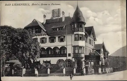 Ak Bad Liebenzell im Schwarzwald, Hotel zum Sonne und Postamt