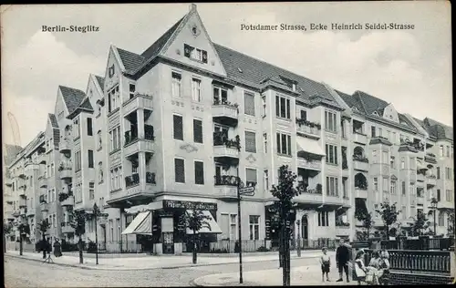 Ak Berlin Steglitz, Potsdamer Straße, Ecke Heinrich Seidel Straße, Geschäft