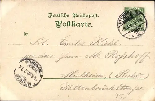 Litho Elberfeld Wuppertal, Gastwirtschaft Friedenshöhe