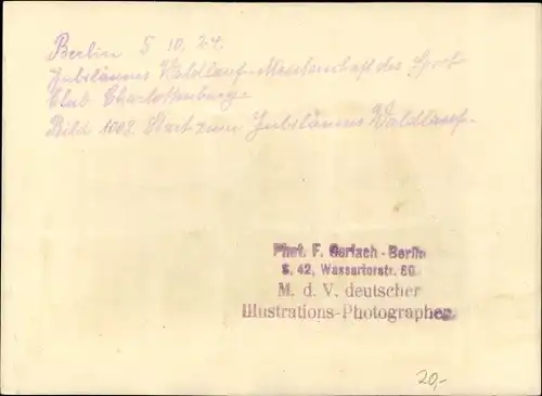 Foto Berlin, Jubiläums Waldlauf Meisterschaft 1924 des SCC, Sport Club Charlottenburg, Start