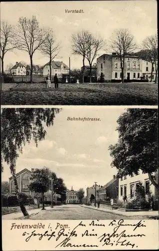 Ak Chociwel Freienwalde in Pommern, Vorstadt, Bahnhofstraße