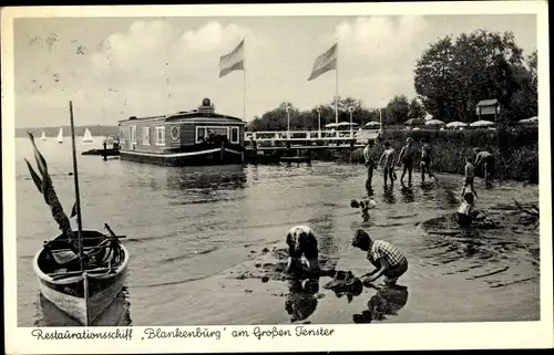 Ak Berlin Zehlendorf Nikolassee, Restaurationsschiff am Großen Fenster, Havelchaussee