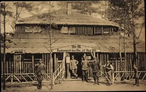Ak Badeanstalt des Reserve Infanterie Regiments 266, I WK