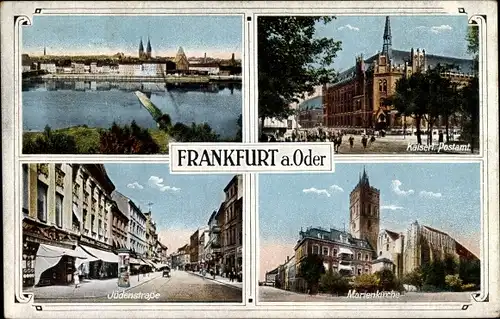 Ak Frankfurt an der Oder, Postamt, Marienkirche, Jüdenstraße