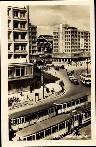 Ak Berlin Mitte, Alexanderplatz, Straßenbahnen