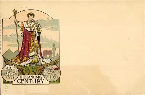 Litho The January Century, Napoleon, Austerlitz, Waterloo