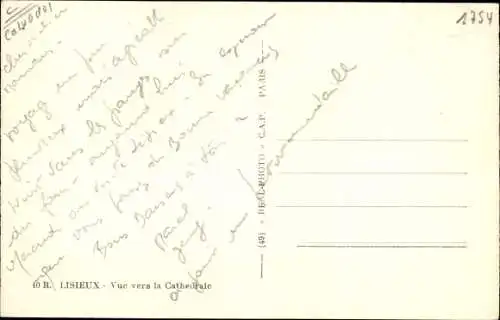 Ak Lisieux Calvados, vue générale de la Cathédrale 