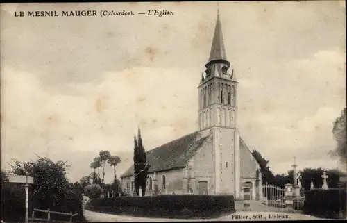 Ak Le Mesnil Mauger Calvados, l'Église