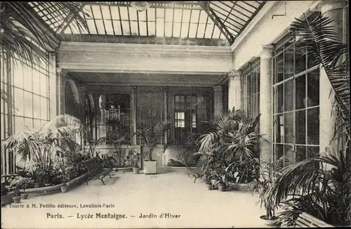 Ak Paris VIII., Lycee Montaigne, Jardin d'Hiver, Innenansicht