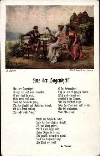 Künstler Lied Ak Broch, A., Aus der Jugendzeit, Fr. Rückert