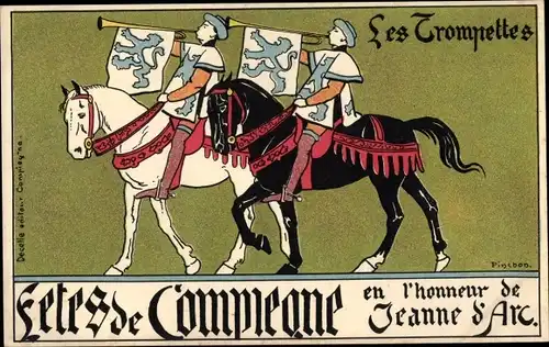 Künstler Ak Pinchon, Compiègne Oise, Fetes en l'honneur de Jeanne d'Arc, Les Trompettes