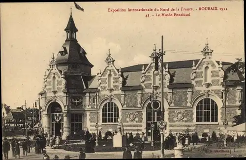 Ak Roubaix Nord, Exposition Internationale 1911, Le Musee Pontifical