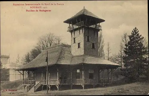 Ak Roubaix Nord, Exposition Internationale 1911, Pavillon de Madagascar