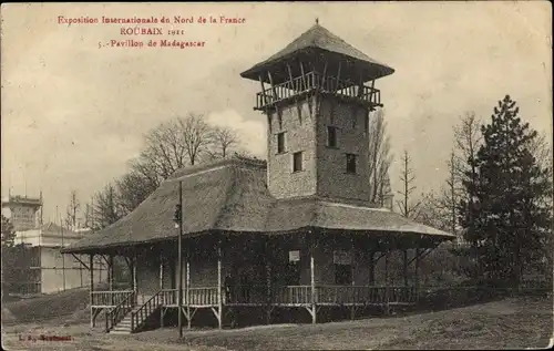Ak Roubaix Nord, Exposition Internationale 1911, Pavillon de Madagascar