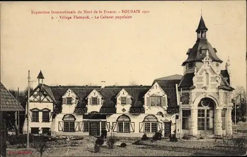 Ak Roubaix Nord, Exposition Internationale du Nord 1911, Village Flamand, Le Cabaret populaire