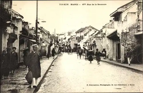 Ak Hanoi Tonkin Vietnam, Rue de la Saumure, Vietnamesen