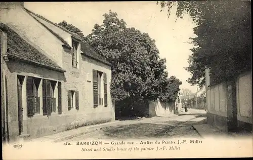 Ak Barbizon Seine et Marne, Grande Rue, Atelier du Peintre J. F. Millet