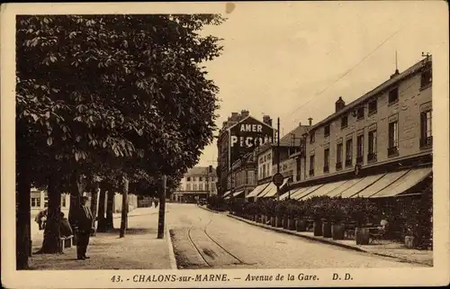 Ak Chalons sur Marne, Avenue de la Gare