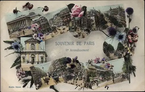 Ak Paris XI. Arrondissement Popincourt, Ortsansichten, Blumen, Rosen, Souvenir