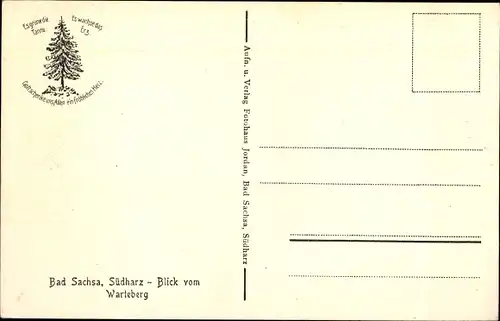 Ak Bad Sachsa im Harz, Blick vom Warteberg