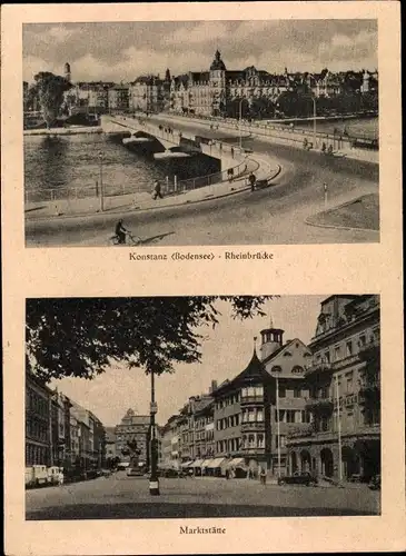 Ak Konstanz am Bodensee, Rheinbrücke, Marktstätte