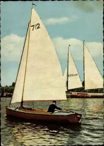 Ak Lembruch am Dümmersee, Segelboote