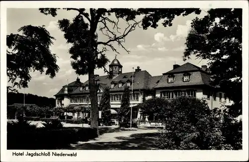Ak Rüdesheim am Rhein, Hotel Jagdschloss Niederwald