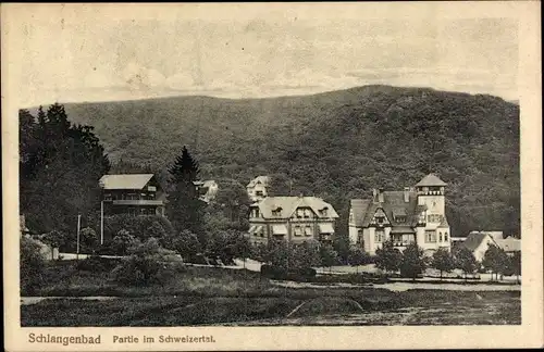 Ak Schlangenbad im Taunus Hessen, Partie im Schweizertal