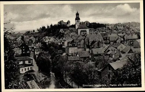 Ak Simmern im Hunsrück, Partie am Simmerbach, Teilansicht