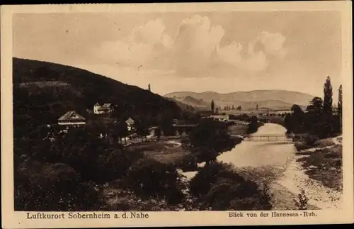 Ak Bad Sobernheim an der Nahe, Blick von Hannesenruhe