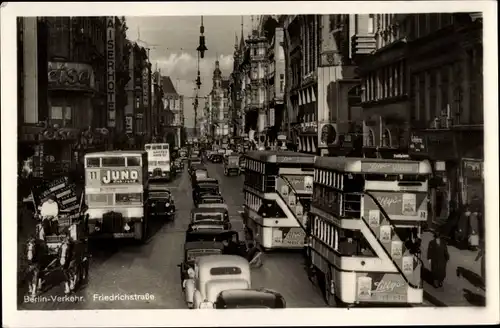 Ak Berlin Mitte, Friedrichstraße, Stadtverkehr, Busse, Autos, Kaiserhotel