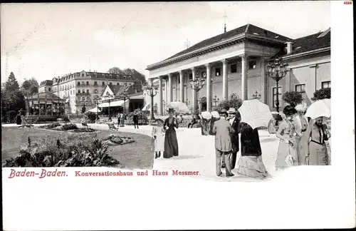 Ak Baden Baden am Schwarzwald, Konversationshaus und Haus Messmer