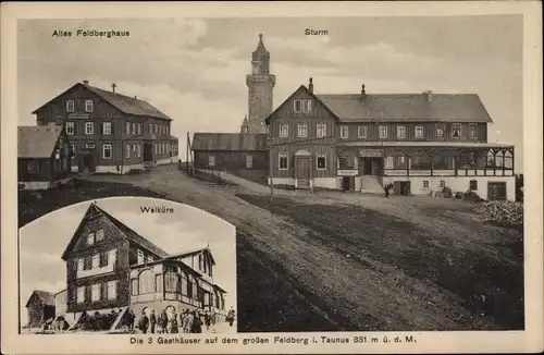 Ak Niederreifenberg Schmitten im Taunus, Großer Feldberg, altes Feldberghaus, Sturm, Walküre