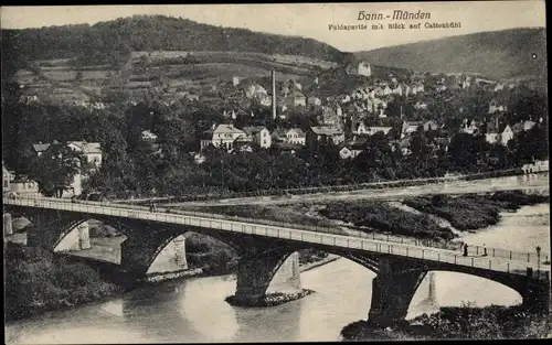 Ak Hann. Münden in Niedersachsen, Fuldapartie mit Blick auf Cattenbühl