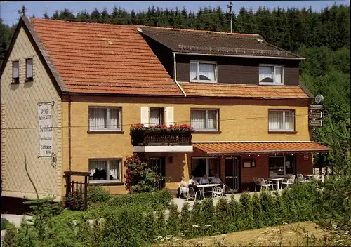 Ak Eckelhausen am Bostalsee Nohfelden an der Nahe Saarland, Restaurant Pension Seeblick