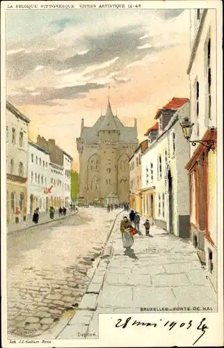 Künstler Litho Ranot, F., Bruxelles Brüssel, Porte de Hal