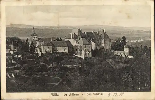 Ak Wiltz Luxemburg, Le Château, Blick zum Schloss