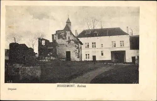 Ak Braine l'Alleud Wallonisch Brabant, Hougoumont, Ruines